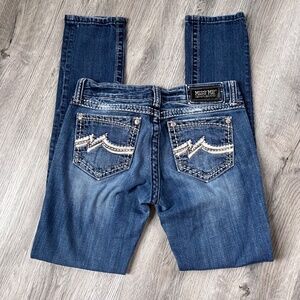 Miss Me Skinny Embroidered Dark Wash Jeans Size 28 inseam 33" JE1038s4L